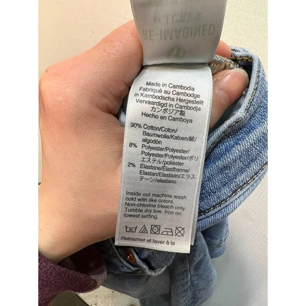 J.Crew Womens Straight Jeans Classic Button Fly Denim Stretch Size 30 Blue Solid